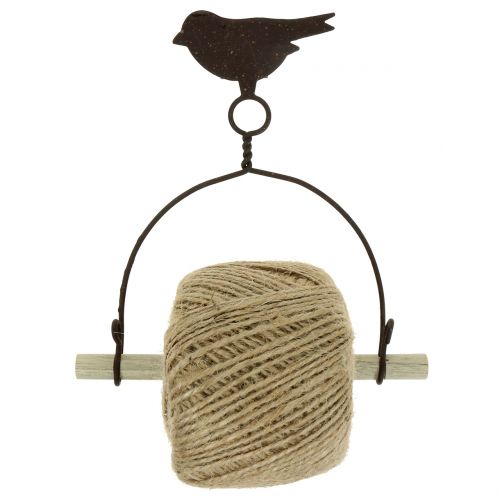 Product Band holder bird for hanging with jute H19cm