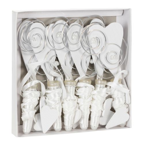 Product Bench hanger with tube and heart, 18cm, 6 pieces