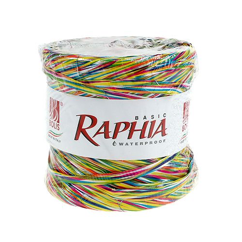 Floristik24 Bast as Gift ribbon for decoration colorful 200m