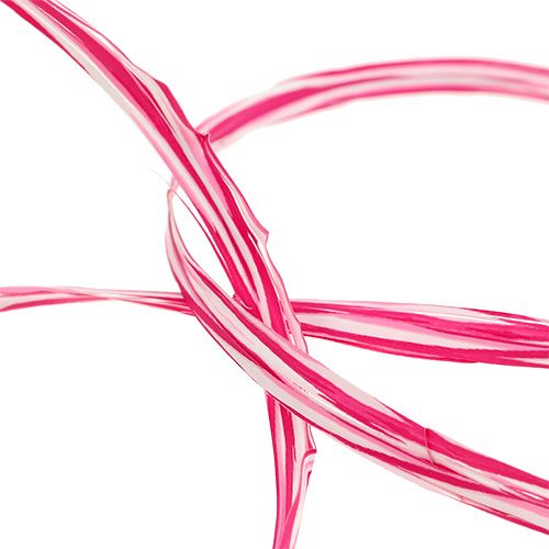 Floristik24 Bast as a gift ribbon pink-white 200m