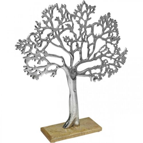 Floristik24 Deco tree metal large, metal tree silver wood H42.5cm