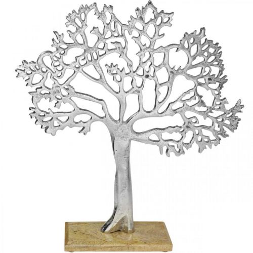 Product Deco tree metal large, metal tree silver wood H42.5cm