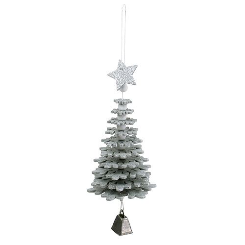 Hanging Decoration Christmas Tree with bell Silver 29cm