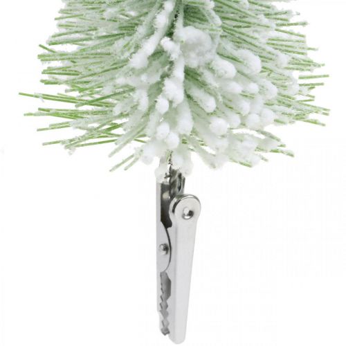 Product Christmas decoration snow-covered clip Green H13/19cm 4pcs