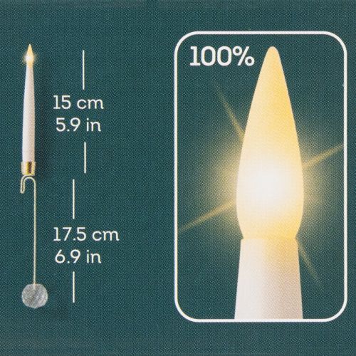 Product Tree candles LED stick candles with crystal yellow light 31cm 10 pieces