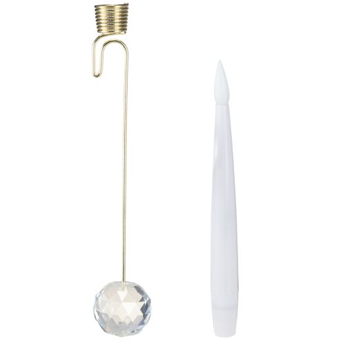 Product Tree candles LED stick candles with crystal yellow light 31cm 10 pieces