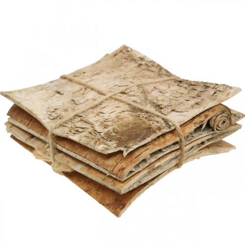 Floristik24 Tree bark decorative bark square birch bark natural 10×10cm 6 pcs