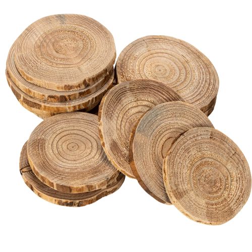 Natural Round Wood Slices for Crafting and Decoration, 6cm, 300g | Floristik24.co.uk