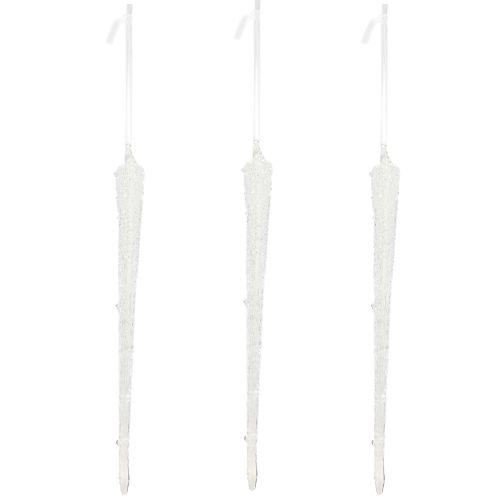 Product Tree decoration icicle glass decoration for hanging 19cm 3 pieces