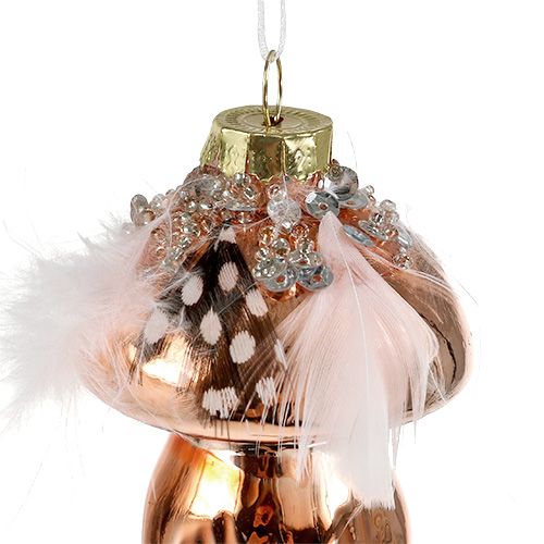 Product Tree decorations glass mushroom copper 8cm 3pcs