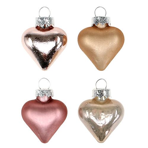 Floristik24 Tree decoration hearts mix pink 3cm 24 pcs