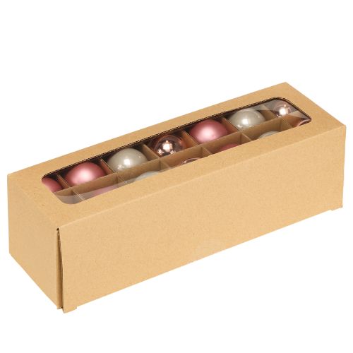 Product Tree decoration Christmas balls glass pink grey Ø4cm 24 pcs