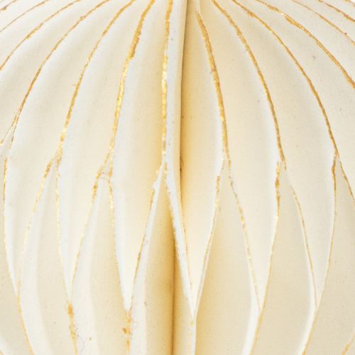 Product Paper Christmas tree ornaments, honeycomb paper, white and gold, 4cm, 6 pieces