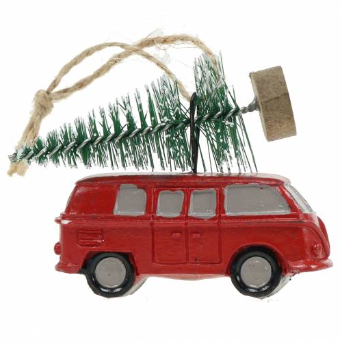 Floristik24 Tree decoration car with fir 6,5cm for hanging 4pcs