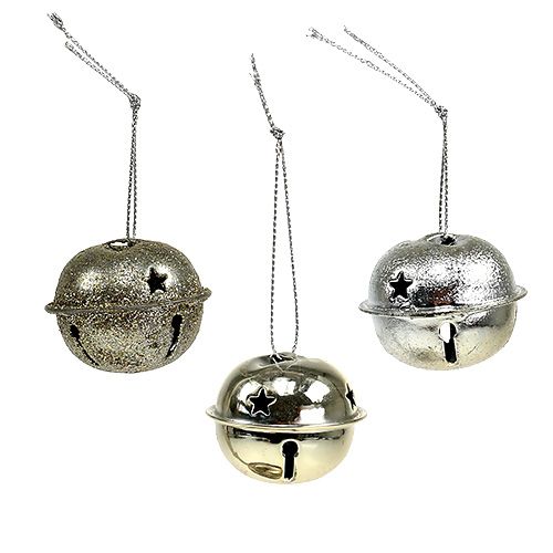 Floristik24 Christmas tree decoration metal bell 4cm silver 12pcs