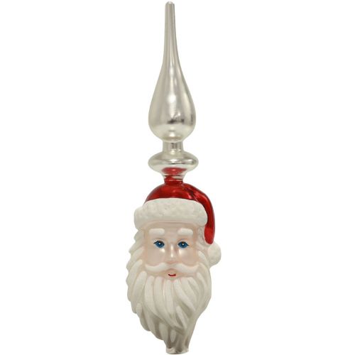 Floristik24 Tree top glass Santa Claus Christmas tree top color H34cm