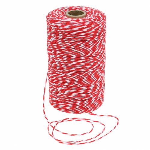 Floristik24 Cord red / white 220m