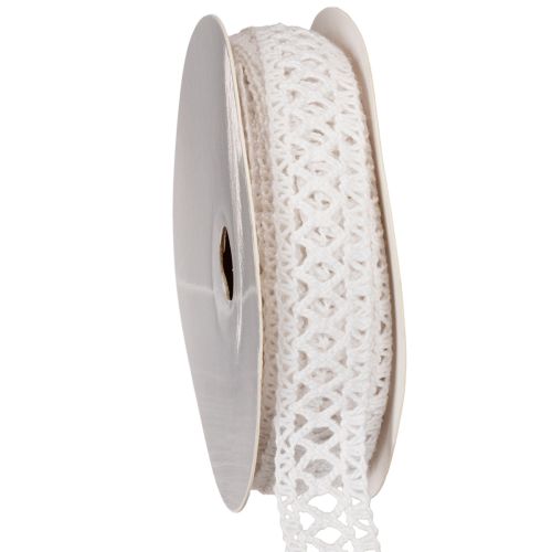 Cotton Lace Ribbon for Creative Decoration 18mm x 10m White