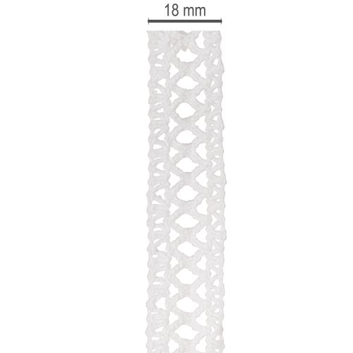 Cotton Lace Ribbon for Creative Decoration 18mm x 10m White | Floristik24.co.uk
