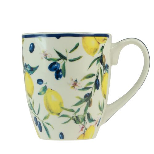 Floristik24 Mug olives and lemons cup ceramic 10.5cm