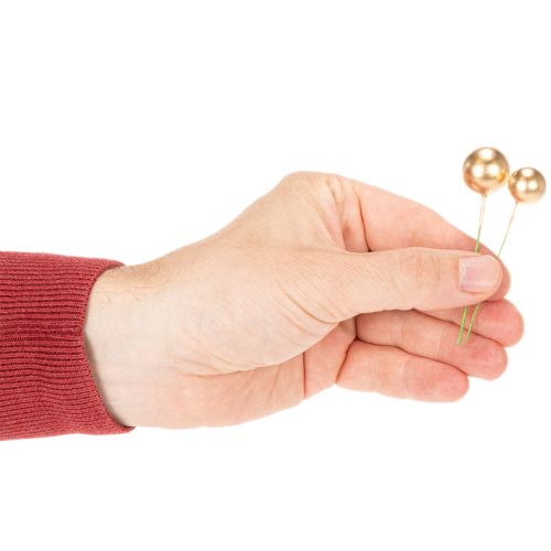 Golden Artificial Berries on Wire for Festive Arrangements 2 cm 48 pcs | Floristik24.co.uk