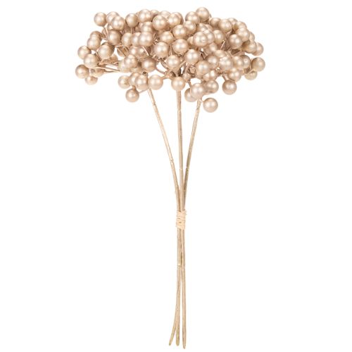 **Artificial Champagne-Coloured Berry Stems Set of 3 for Decoration 28cm**

```html
<h2>Decorative Artificial Champagne-Coloured Berry Stems</h2>

<p>These artificial berry stems in champagne colour are a versatile and stylish addition to your seasonal ho | Floristik24.co.uk
