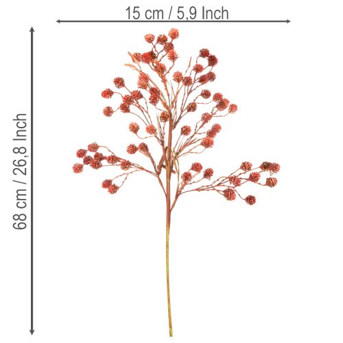 Artificial Berry Branch Autumn Decoration 68cm, Red and Green, Plastic | Floristik24.co.uk