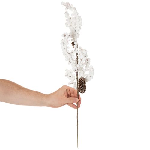 Kunstzweig with White Berries and Natural Pinecones, 60cm | Floristik24.co.uk