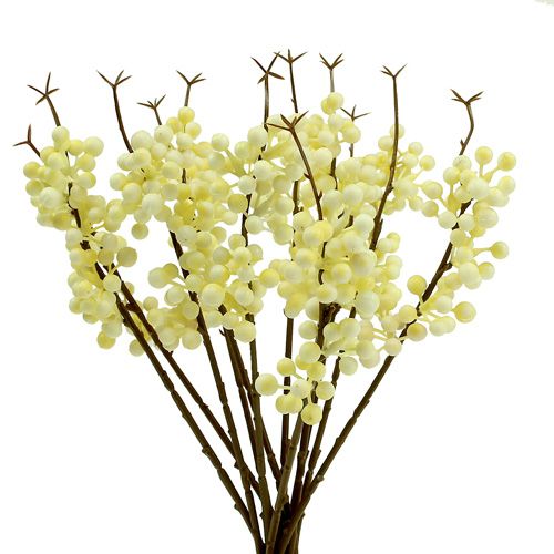 Floristik24 Berry branch cream L 30cm 12pcs