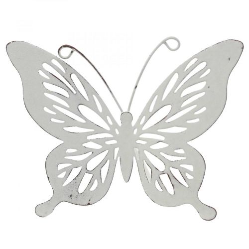 Floristik24 Bed stake metal butterfly white 43x10.5x8cm 3pcs