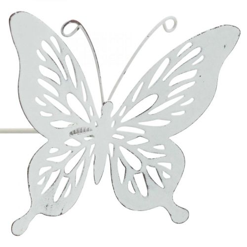 Product Bed stake metal butterfly white 43x10.5x8cm 3pcs