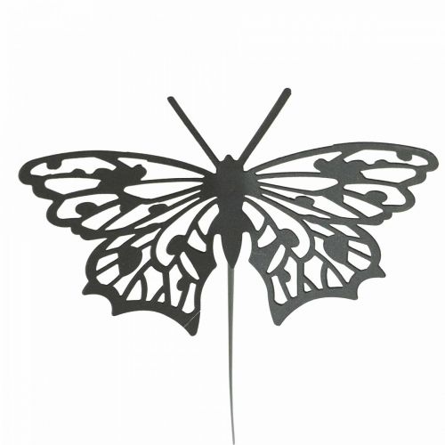 Flower Pin Metal Butterfly Black 10.5×8/44cm 3 pcs