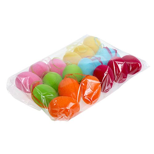 Floristik24 Flocked decorative eggs 7cm 18 pcs