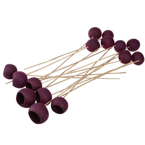 Product Bell Cup on a Stick Dry Decoration Funeral Floristry Wine Red 15 Pcs