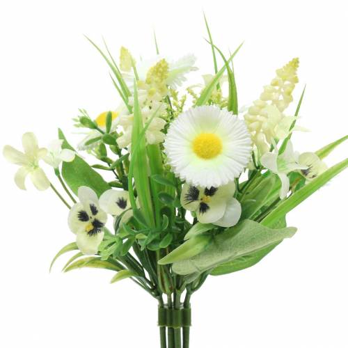 Floristik24 Spring bouquet with bellis and hyacinth artificial white, yellow 25cm