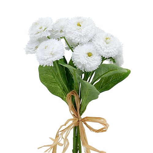 Floristik24 Bellis bouquet white 24cm 3pcs
