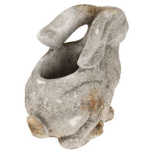 Product Flower pot Easter rabbit Cast stone Antique style Grey H27cm