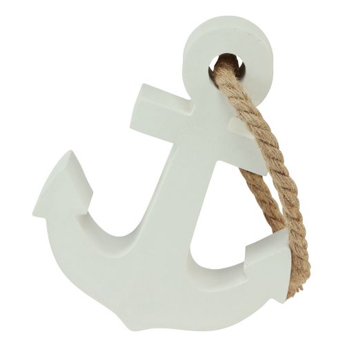 Concrete decorative anchor white natural maritime 18cmx4.5cmx22cm