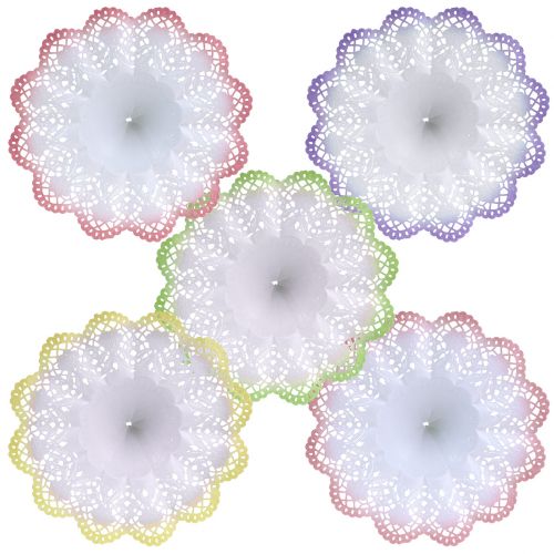 Floristik24 Paper lace flower bouquet holders batik Ø24cm 25pcs