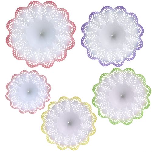 Floristik24 Paper lace flower bouquet holders Batik Mix 25pcs