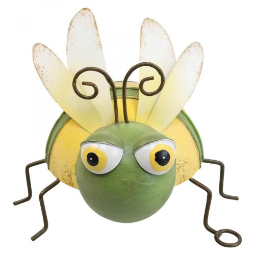 Floristik24 Garden figure bee, decorative figure metal insect H9.5cm green yellow