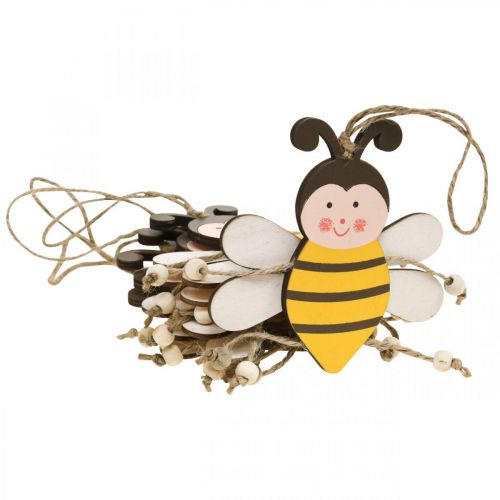 Floristik24 Bee to hang, spring decoration, wooden pendant H9.5cm 6pcs