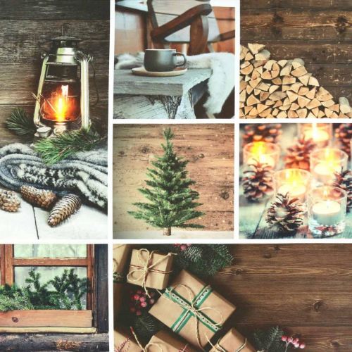 Floristik24 LED mural Christmas brown LED decoration 38 × 38cm For battery