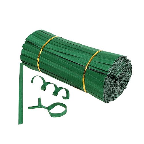 Binding strips short green 20cm double wire 1000p