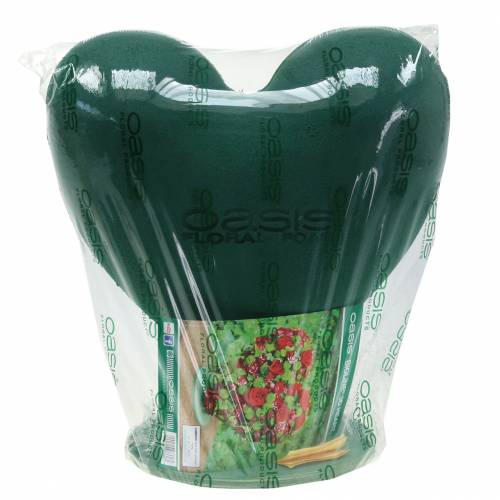 Product Floral foam 3D heart with foot floral foam green 30cm x 28cm
