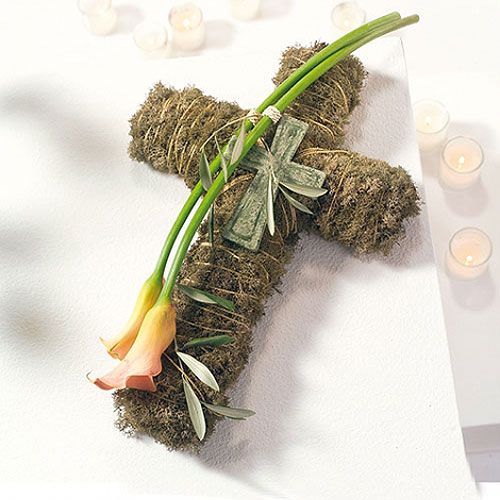 Product Floral foam cross small green 42cm 4 pcs funeral floristry