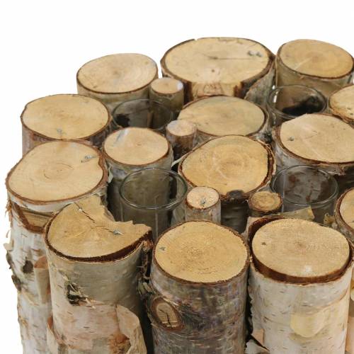 Product Birch jar with test tubes natural Ø17cm H13cm