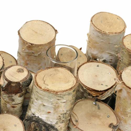 Floristik24 Birch jar with test tubes natural 32cm