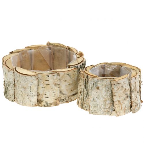 Floristik24 Planter round birch 2pcs