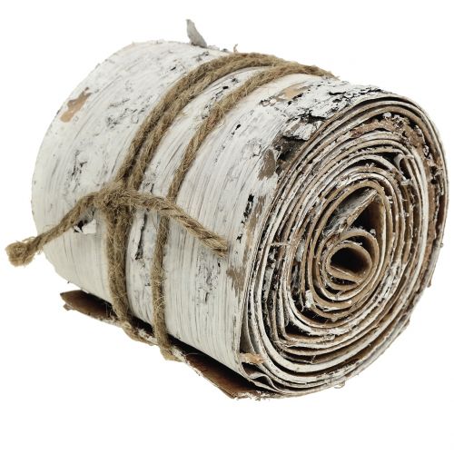 Birch bark roll white washed 10cm x 2.5m